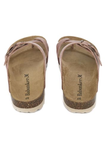 BABUNKERS Family Leren teenslippers lichtroze