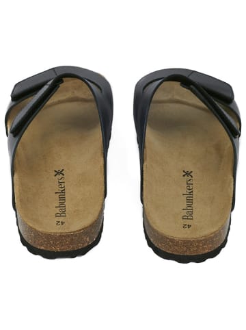 BABUNKERS Family Leren slippers zwart