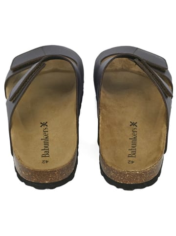 BABUNKERS Family Skórzane klapki w kolorze brązowym