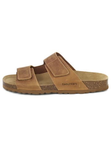 BABUNKERS Family Leder-Pantoletten in Braun