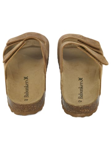BABUNKERS Family Leren slippers bruin