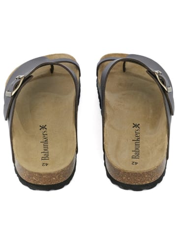 BABUNKERS Family Leder-Zehentrenner in Braun