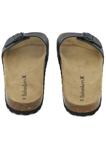 BABUNKERS Family Leren slippers zwart