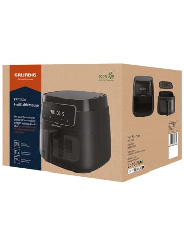 GRUNDIG Frytkownica beztłuszczowa w kolorze czarnym - 7,6 l