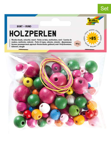 folia PAPER Drewniane koraliki w różnych kolorach - 60 g