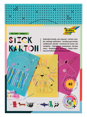 folia PAPER Karton (40 szt.) w różnych kolorach do haftu - 3+