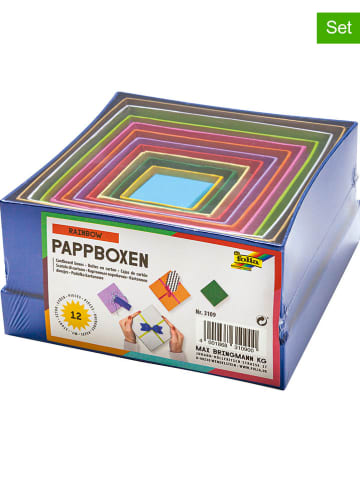 folia PAPER 12er-Set Pappboxen "RAINBOW" in Bunt