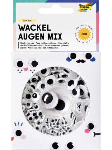 folia PAPER Wackelaugen "Big Box Mix" in Schwarz/ Weiß