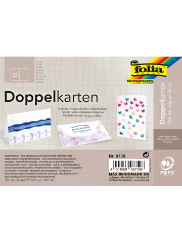 folia PAPER Dubbele kaarten wit - 25 vellen - A6