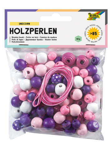 folia PAPER Drewniane koraliki w kolorze fioletowym i różowym - 60 g