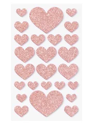 folia PAPER Schuimrubber glitterstickers "Hearts Love" - vanaf 4 jaar - 50 stuks