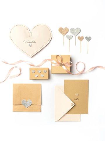 folia PAPER Schuimrubber glitterstickers "Hearts Classic" - vanaf 4 jaar - 50 stuks