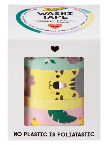 folia PAPER Taśmy washi "Wildlife" ze wzorem - 6+