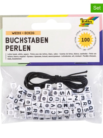 folia PAPER Bastelset "Buchstaben-Perlen" in Weiß