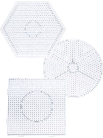 folia PAPER 3tlg. Bügelperlen-Stiftplatten-Set "Basic" in Transparent