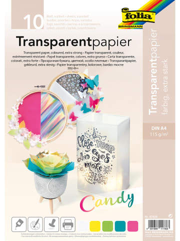folia PAPER Transparentpapier "Candy" - 10 Blatt - DIN A4