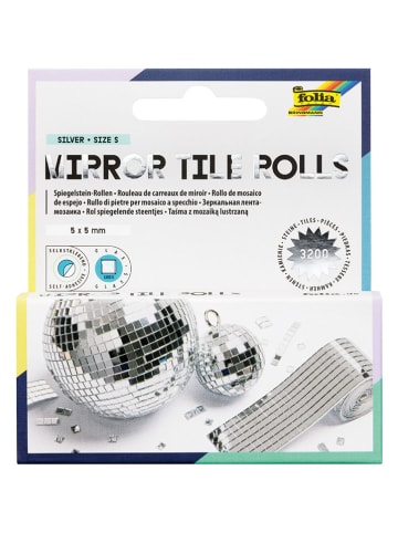 folia PAPER Spiegelsteenjesrol zilverkleurig