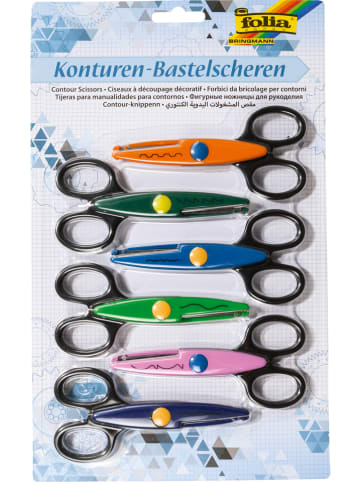 folia PAPER Contourscharen meerkleurig - 6 stuks