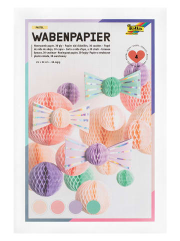 folia PAPER Wabenpapier "Pastel" - 4 Stück - ab 6 Jahren