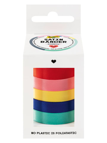 folia PAPER Satynowe tasiemki (5 szt.) "Rainbow" - 8+
