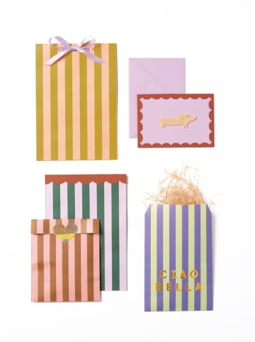folia PAPER Papieren tassen "S Stripes Glow Up" - 8 stukken - vanaf 6 jaar