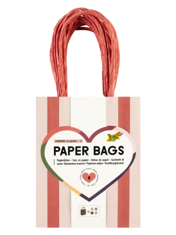 folia PAPER Papieren tassen "S Stripes Classic" - 8 stukken - vanaf 6 jaar