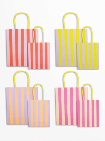 folia PAPER Papiertüten "S Stripes Neon" - 8 Stück - ab 6 Jahren