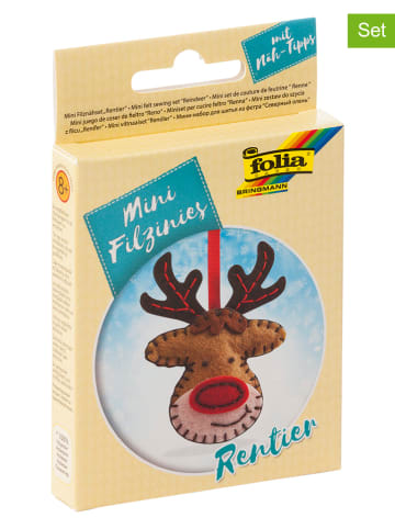 folia PAPER 11tlg. Bastelset "Mini Filzinies Rentier" - ab 8 Jahren