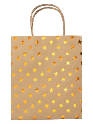 folia PAPER Papieren tasjes "X-Mas" naturel/goudkleurig - 12 stuks
