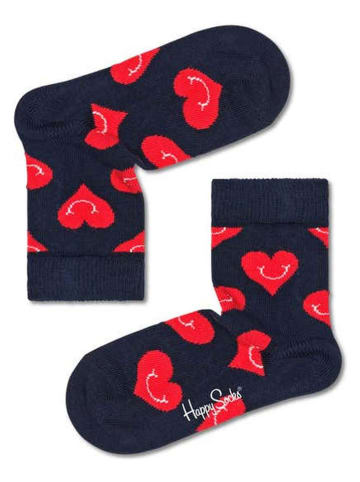Happy Socks Skarpety "Smiling heart" w kolorze czarno-czerwonym