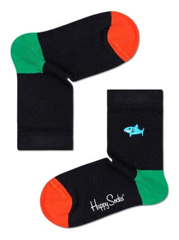 Happy Socks Skarpety "Shark" w kolorze granatowo-pomarańczowo-zielonym