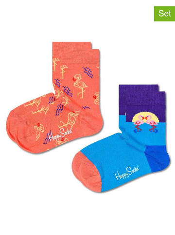 Happy Socks 2er-Set: Socken in Blau/ Orange