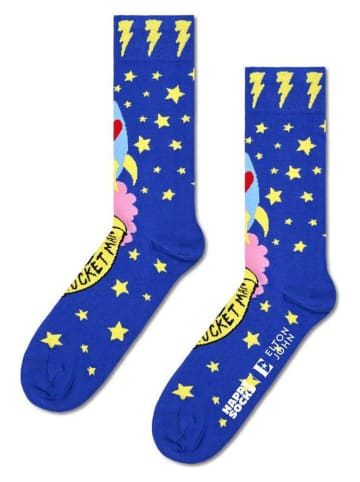 Happy Socks Sokken "Rocket man Elton John" blauw/geel