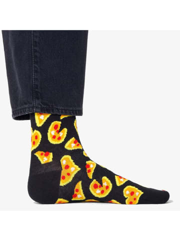 Happy Socks Socken "Pizza" in Gelb/ Schwarz