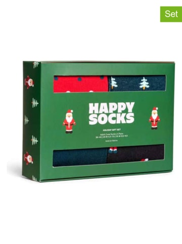 Happy Socks 4-delige set: sokken "Holiday" rood/donkerblauw