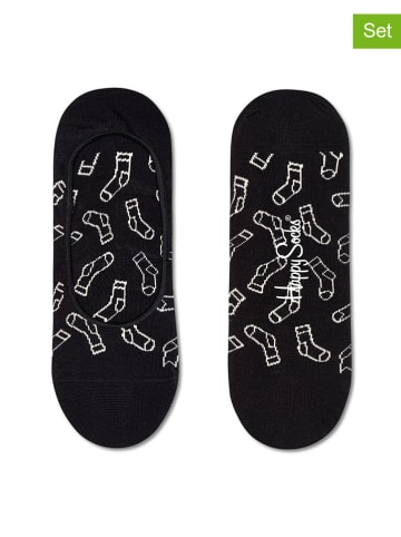 Happy Socks 2-delige set: sokken "Liner" zwart/wit
