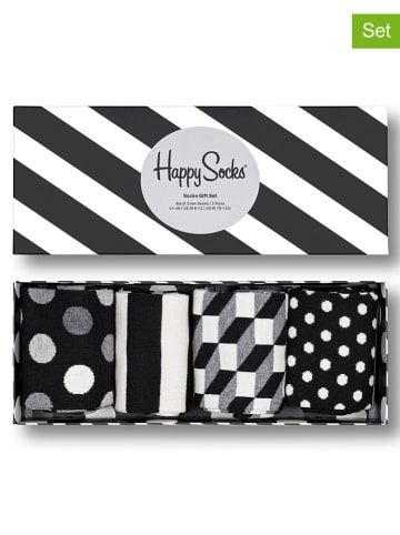 Happy Socks 4-delige geschenkset zwart/wit