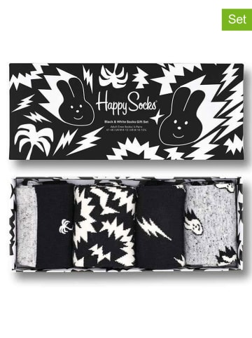 Happy Socks 4-częściowy zestaw prezentowy w kolorze szaro-czarnym