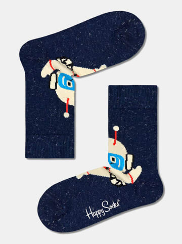 Happy Socks 3-częściowy zestaw prezentowy w kolorze granatowo-niebiesko-beżowym