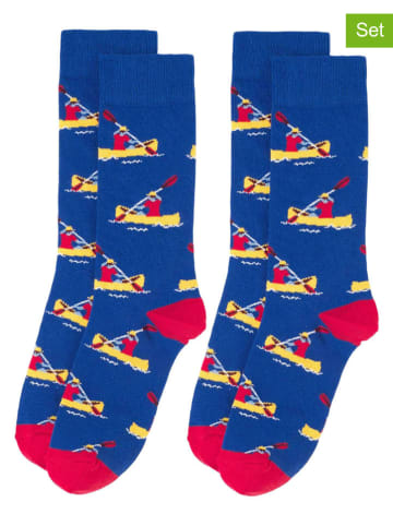 Happy Socks 2er-Set: Socken in Blau/ Rot