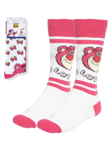 Lucky Socks Skarpety w kolorze biało-różowym