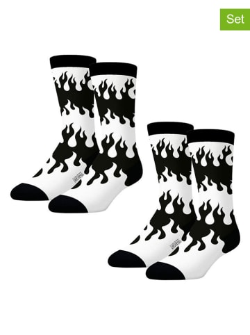 Lucky Socks 2er-Set: Socken in Schwarz/ Weiß