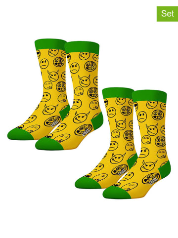 Lucky Socks Skarpety (2 pary) w kolorze żółto-zielonym