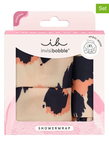 Invisibobble 2-delige set: douchekappen beige/zwart/lichtbruin - á 2 stuks