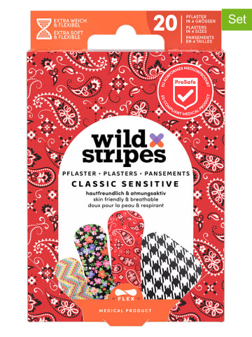 Wild Stripes 4er-Set: Wundpflaster "Classic Sensitive Fashion" - je 20 Stück