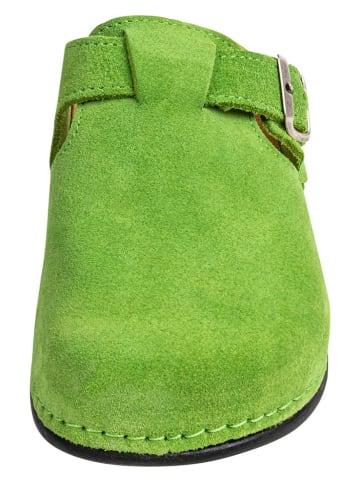 Heine Leder-Hausschuhe in Grün