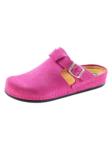 Heine Leren pantoffels fuchsia