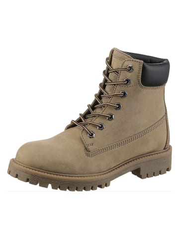 Heine Leder-Boots in Beige