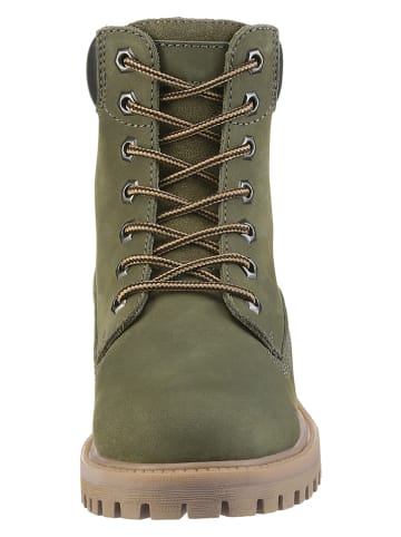 Heine Skórzane botki w kolorze zielonym