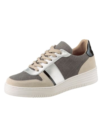 Heine Leder-Sneakers in Beige/ Silber